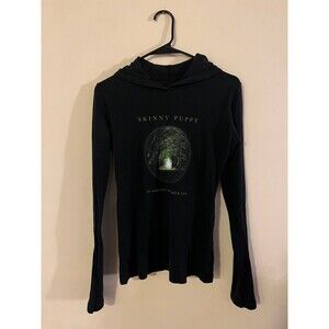 Vintage RARE Skinny Puppy In Solvent See Tour Black Hooded T-shirt Size M Medium